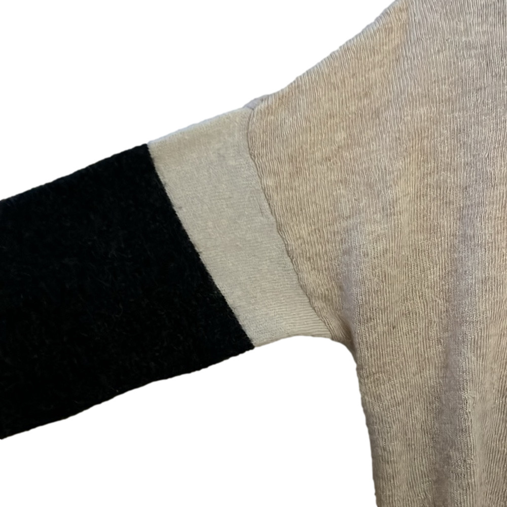 a’reve black tan and white color block long sleeve sweater - Picture 4 of 9